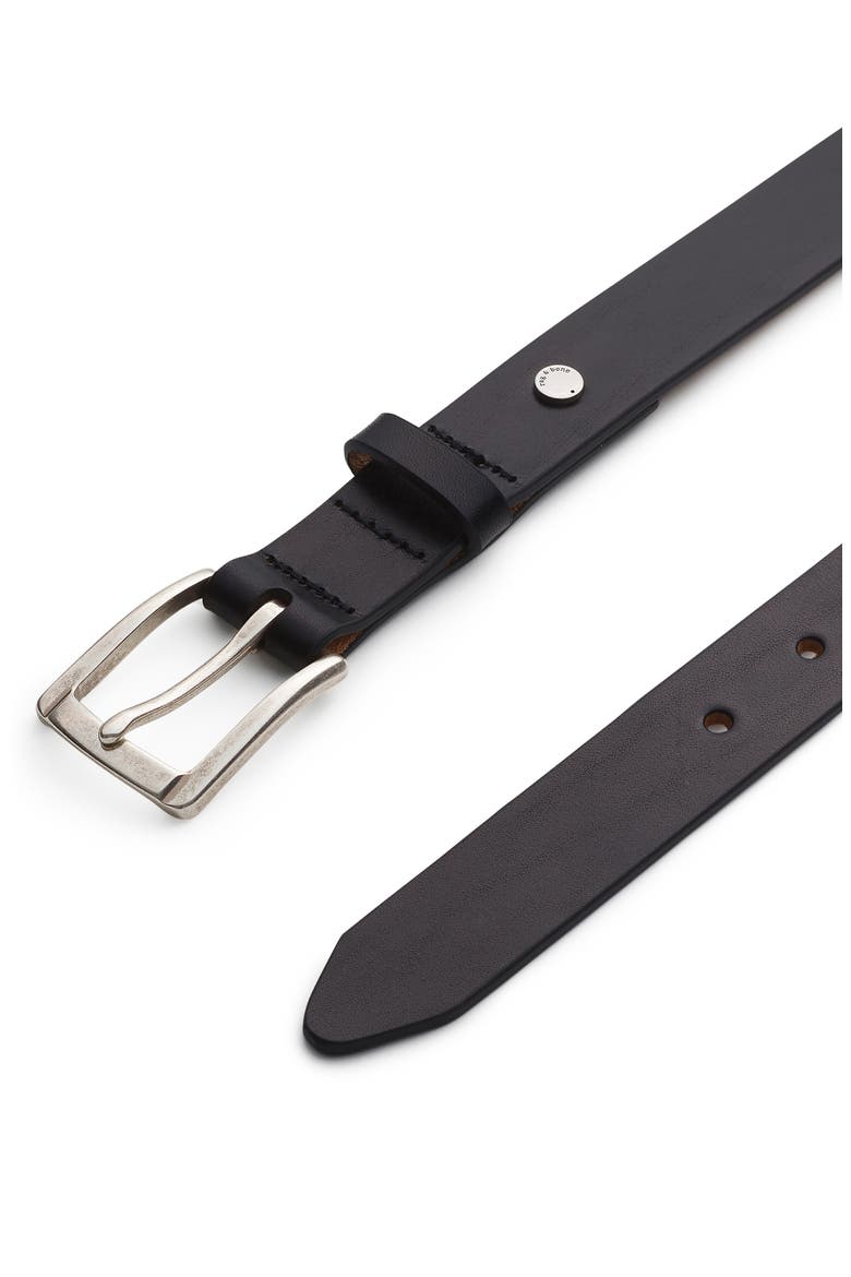 Logan Black Leather Belt, Alternate, color, BLACK