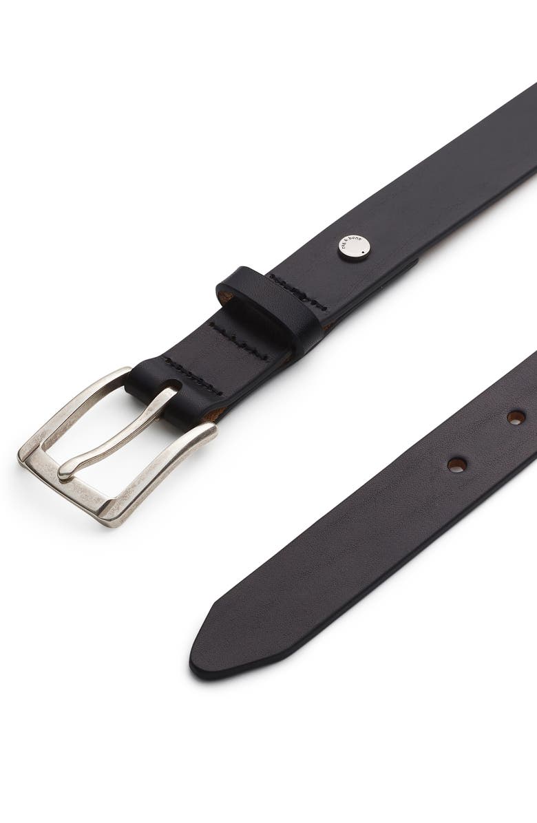 rag & bone Logan Black Leather Belt, Alternate, color, Black