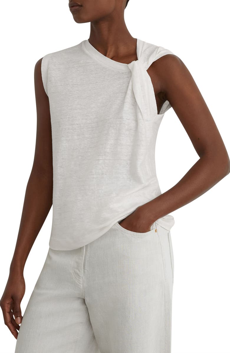 Reiss Taylor Twist Detail Linen Top, Alternate, color, 