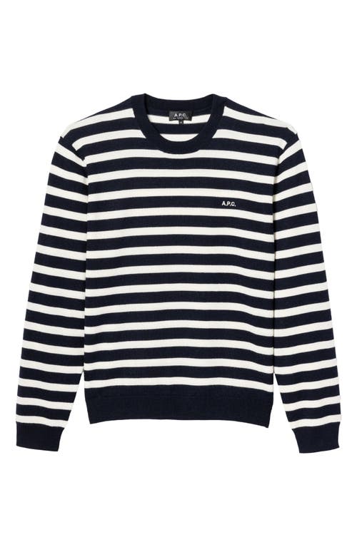 Apc A.p.c. Matthias Stripe Wool Sweater In Black