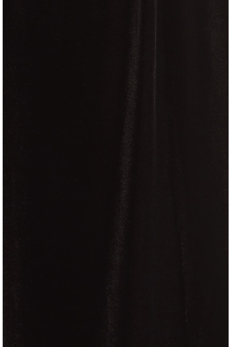 Sleepwear Long Velvet Robe, Alternate, color, BLACK
