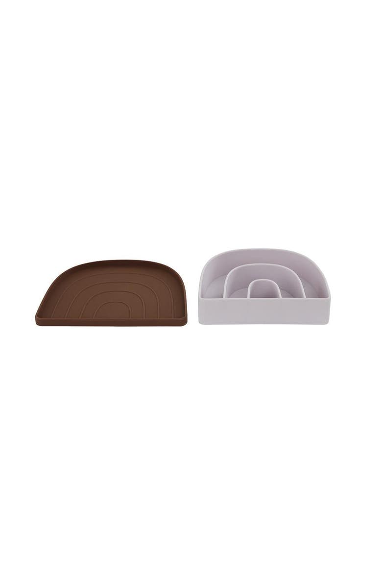 Rainbow Plate & Bowl, Main, color, Caramel/Lavender