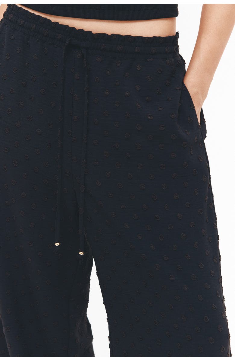 H&M Plumeti Drawstring Trousers, Alternate, color, Black