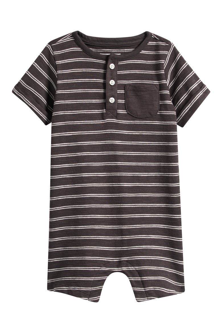 Henley Romper, Main, color, GREY STRIPED