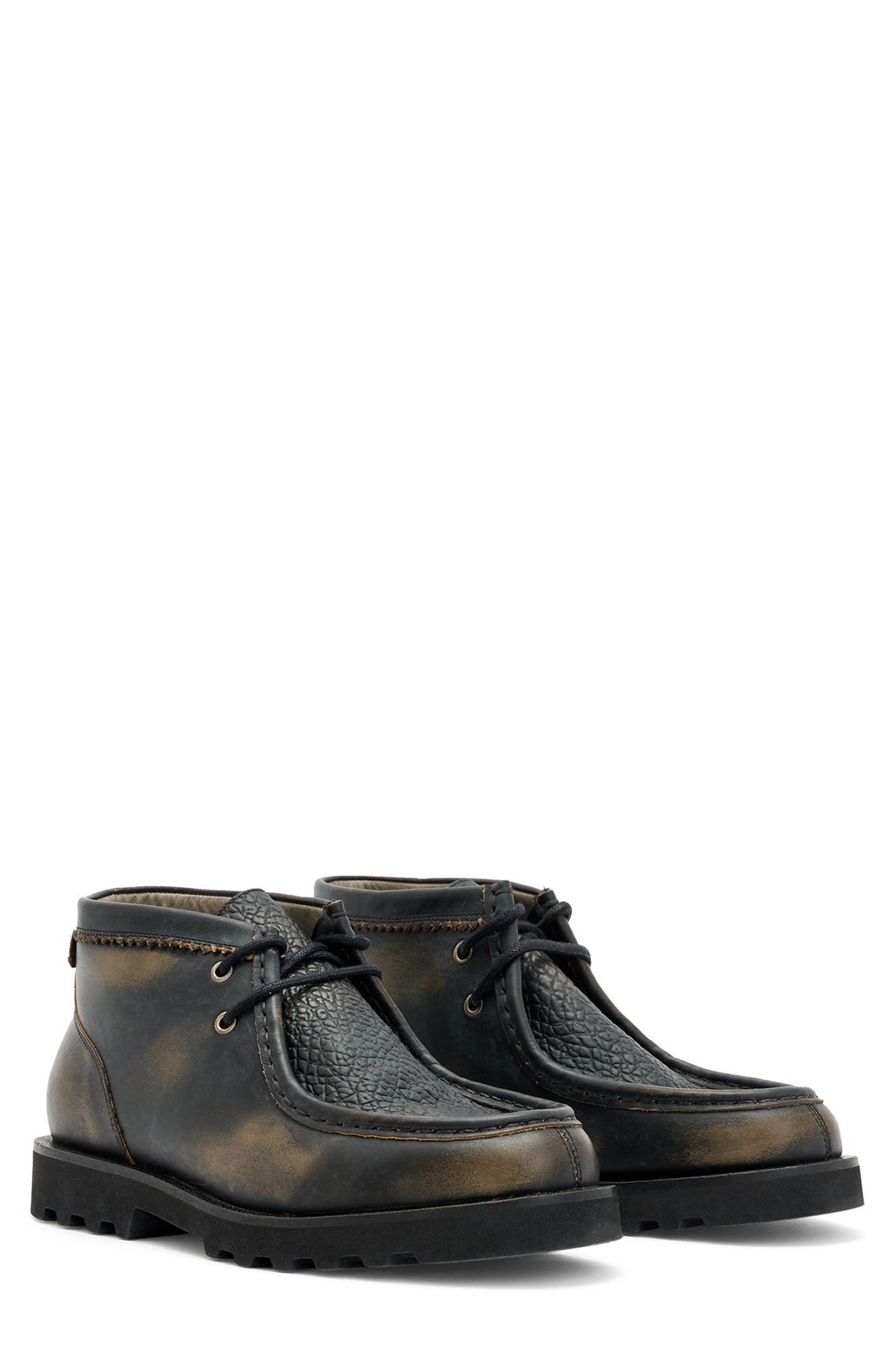 AllSaints Skiff Chukka Boot, Main, color, Black/ Brown
