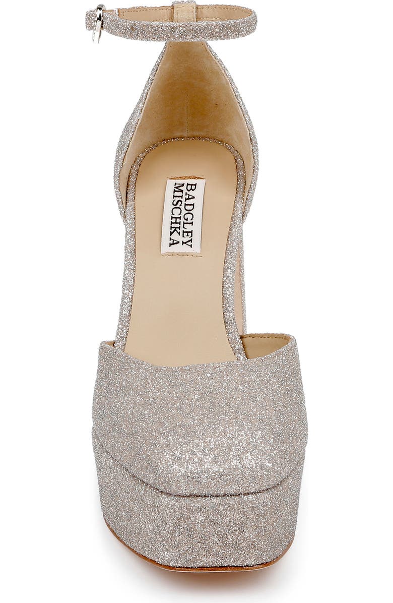Badgley Mischka Collection Jayda Ankle Strap Platform Pump, Alternate, color, Champagne Glitter