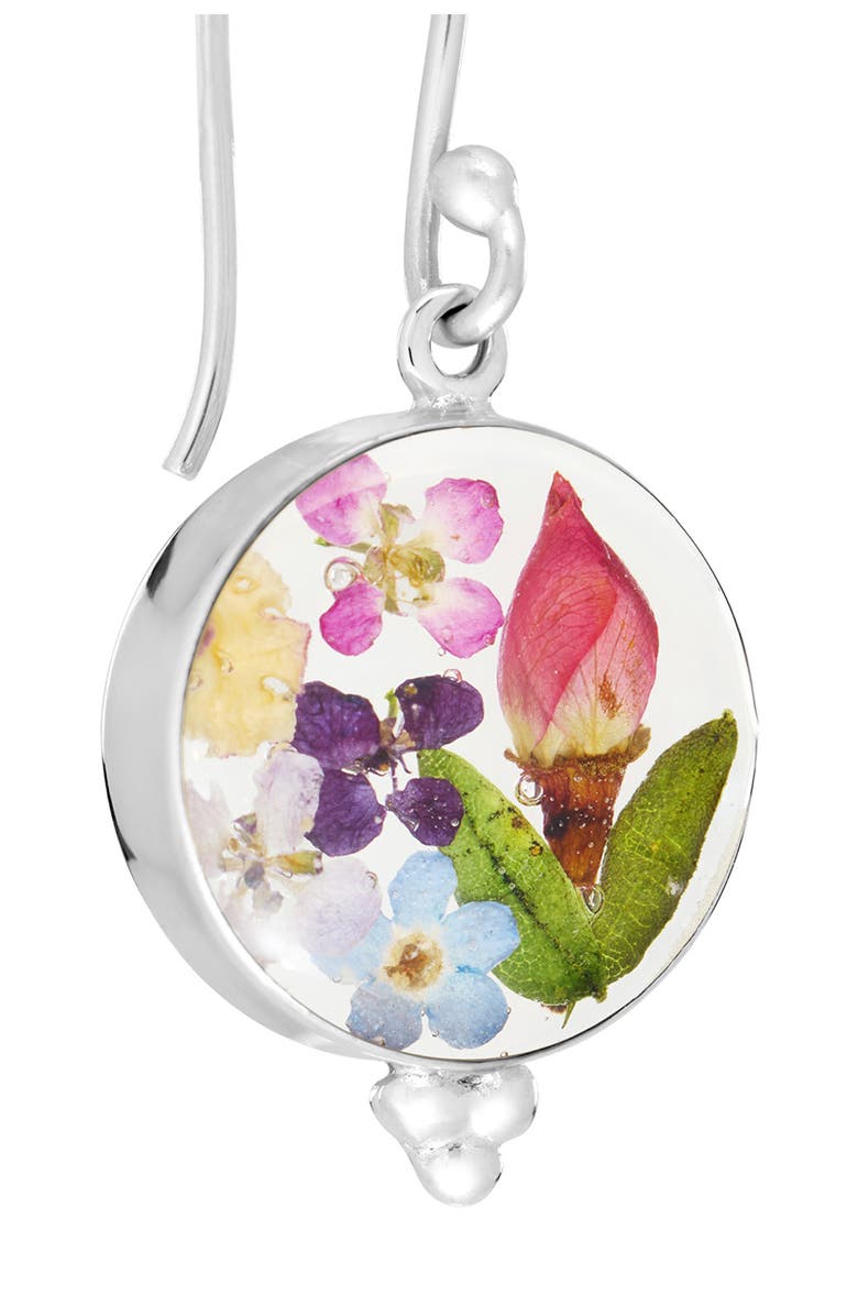 ATHRA LUXE Dried Flower Resin Drop Earrings, Alternate, color, Silver