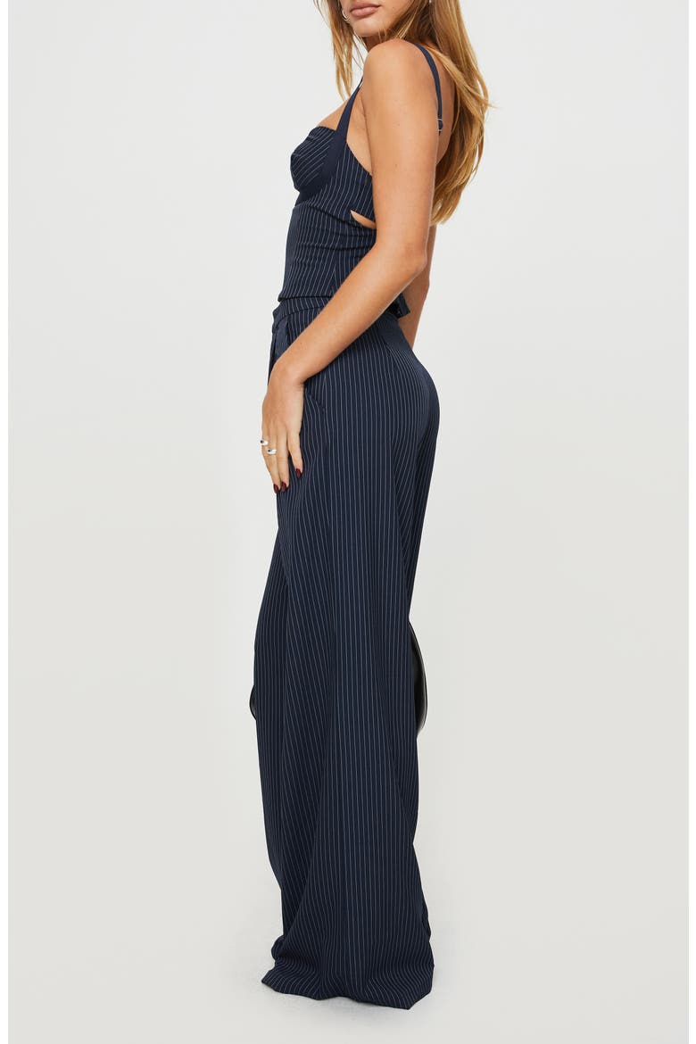 Briana Pinstripe Tank & Pants Set, Alternate, color, NAVY