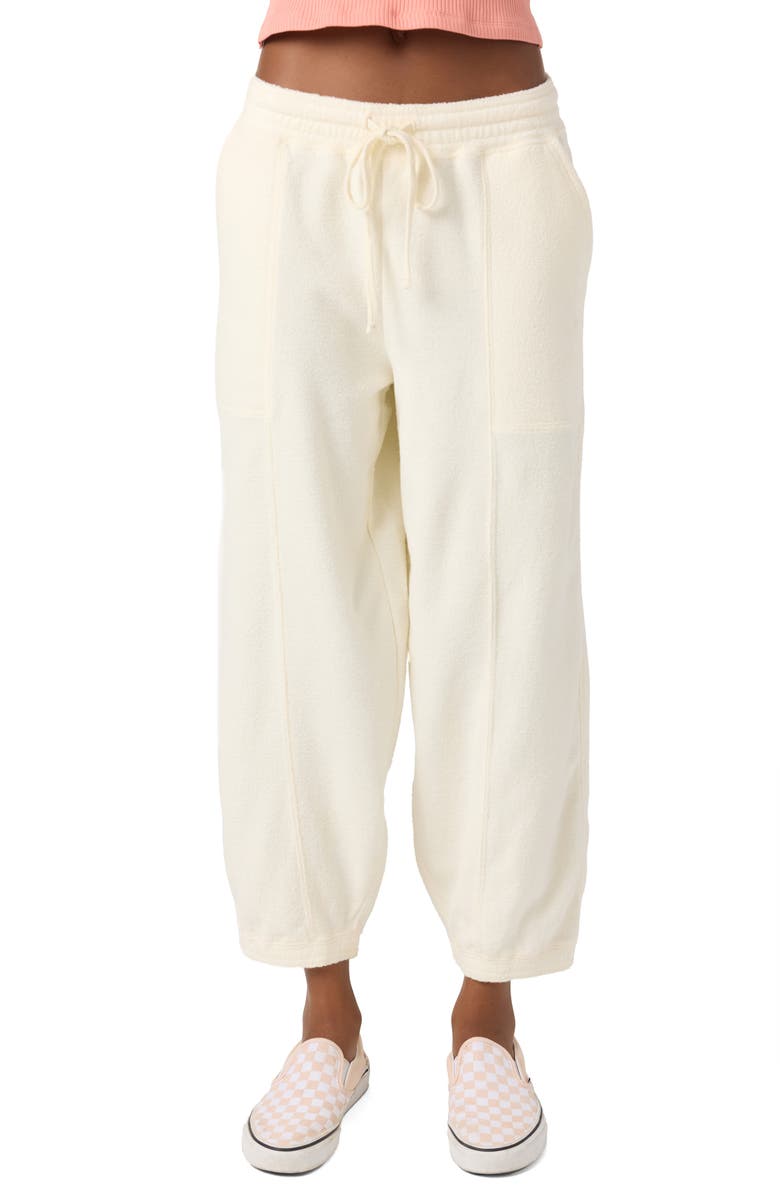 O'Neill Wavelength Crop Terry Joggers, Main, color, Winter White