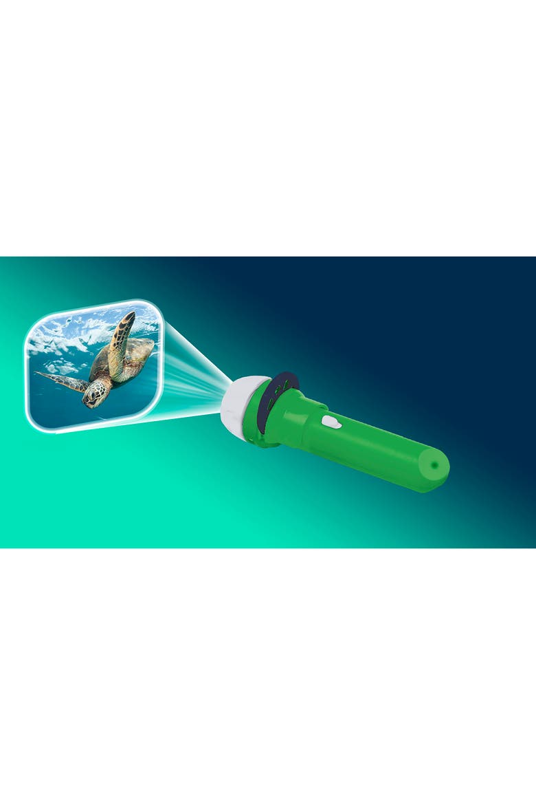 Natural History Museum Sea Creatures Flashlight and Projector, 24 Color Sea Life Images, Alternate, color, Green