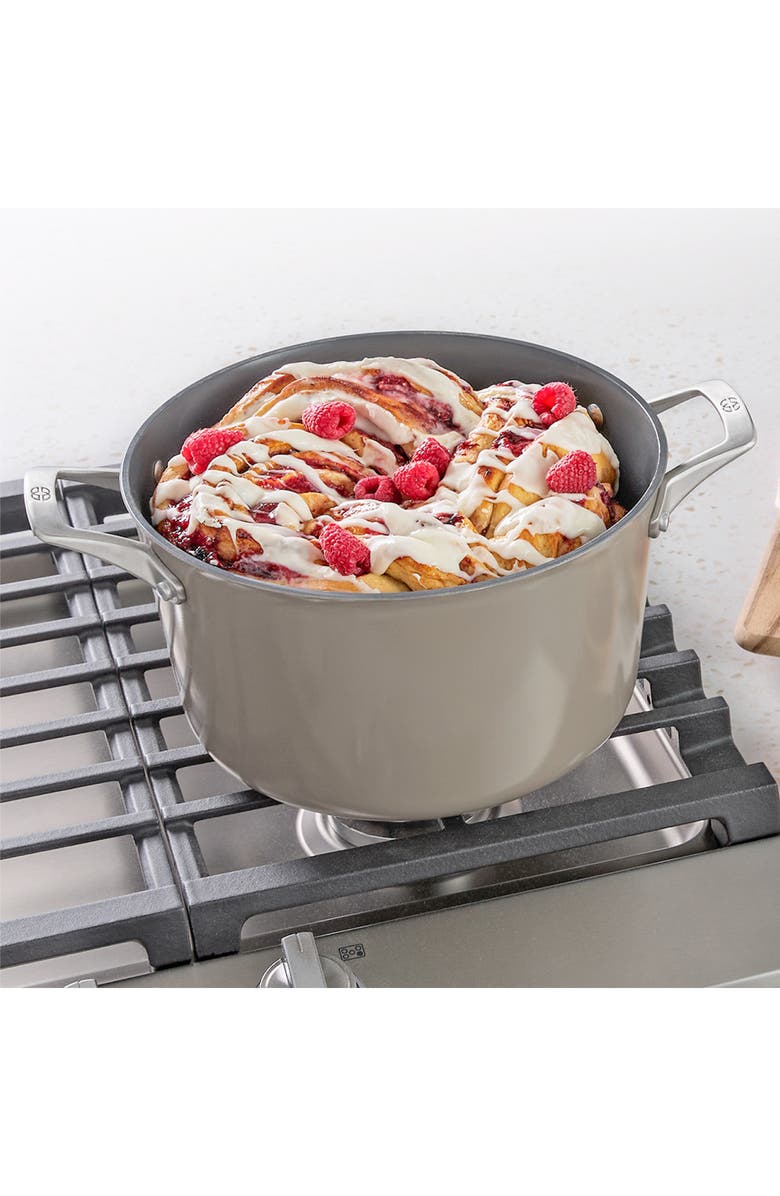 CALPHALON Premier Ceramic Nonstick 7-Quart Dutch Oven with Lid, Alternate, color, Cream