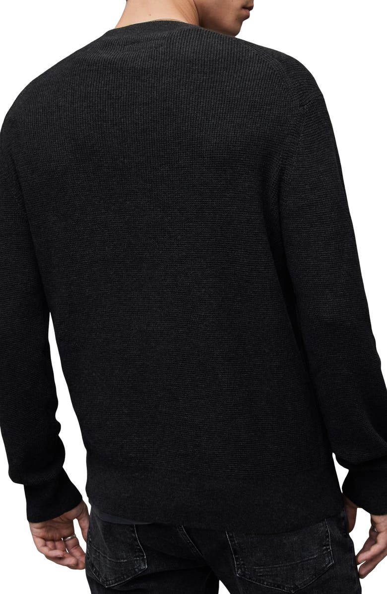 AllSaints Thermal Cotton & Wool Crewneck Sweater, Alternate, color,