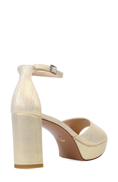 Pelle Moda Pearly Ankle Strap Platform Sandal In Gold