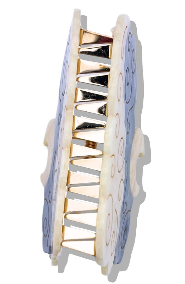 Solar Eclipse Hand Painted Celestial Moon Claw Clip, Alternate, color, Yellow