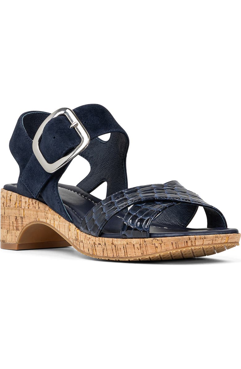 Donald Pliner Rolli Platform Sandal, Main, color, Navy