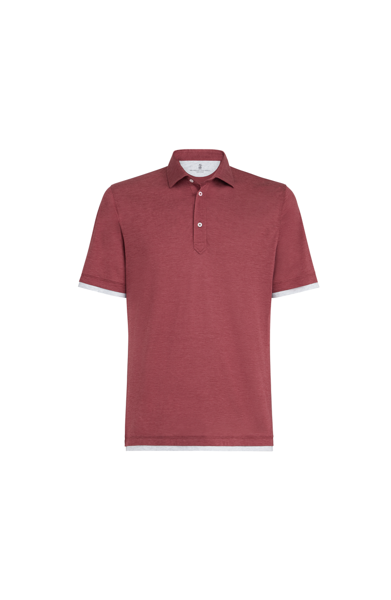 Brunello Cucinelli Jersey polo shirt, Alternate, color, Coral
