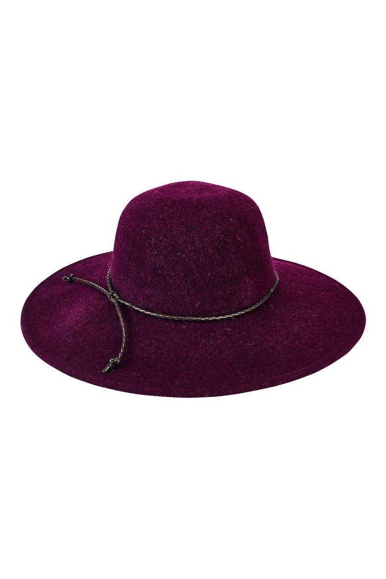 Braided Knit Wool Blend Floppy Hat, Main, color, WINE