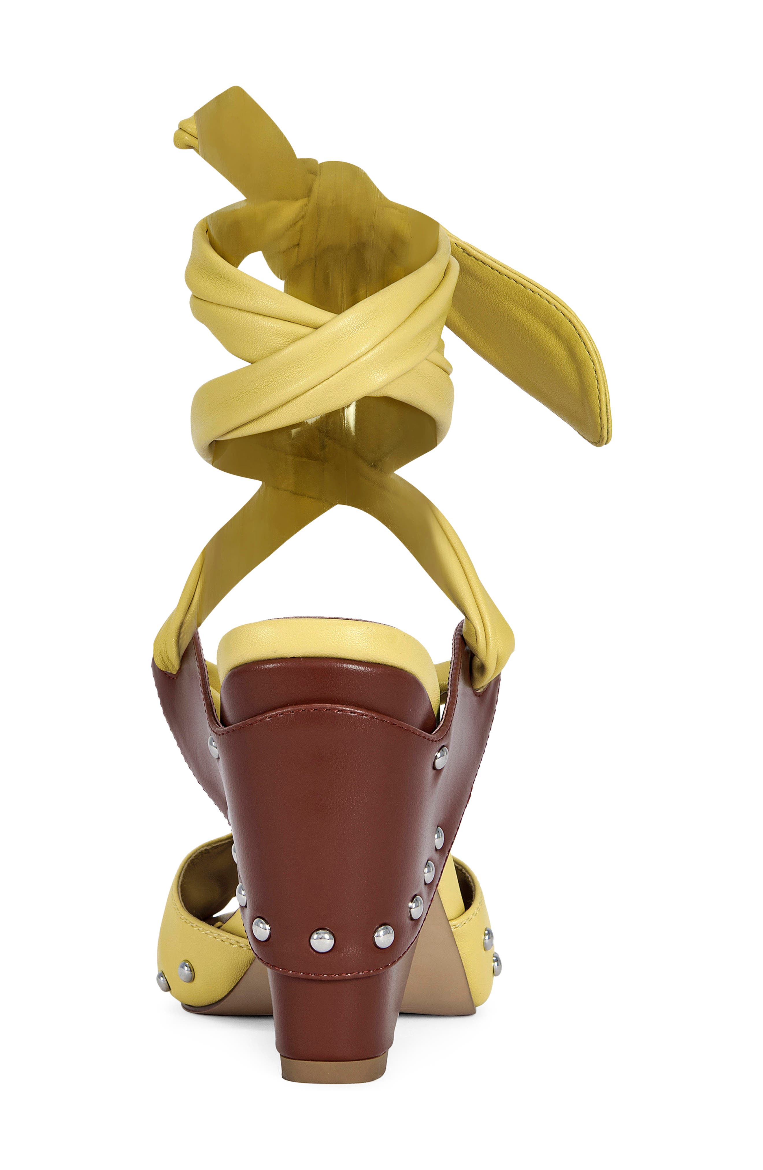 AZALEA WANG Aruba Ankle Tie Sandal, Alternate, color, Yellow