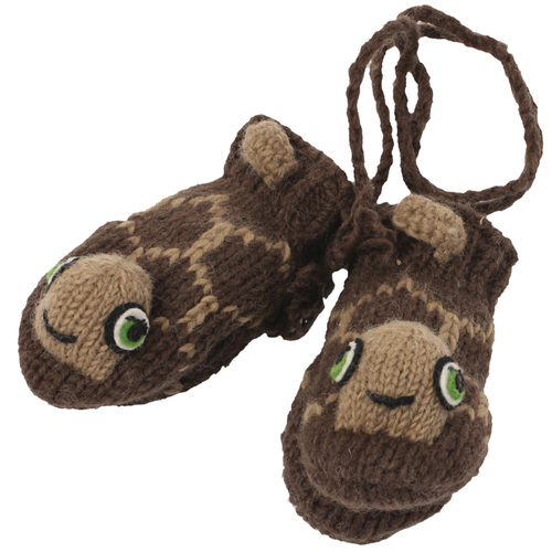 Nirvanna Designs Turtle Mittens In Brown