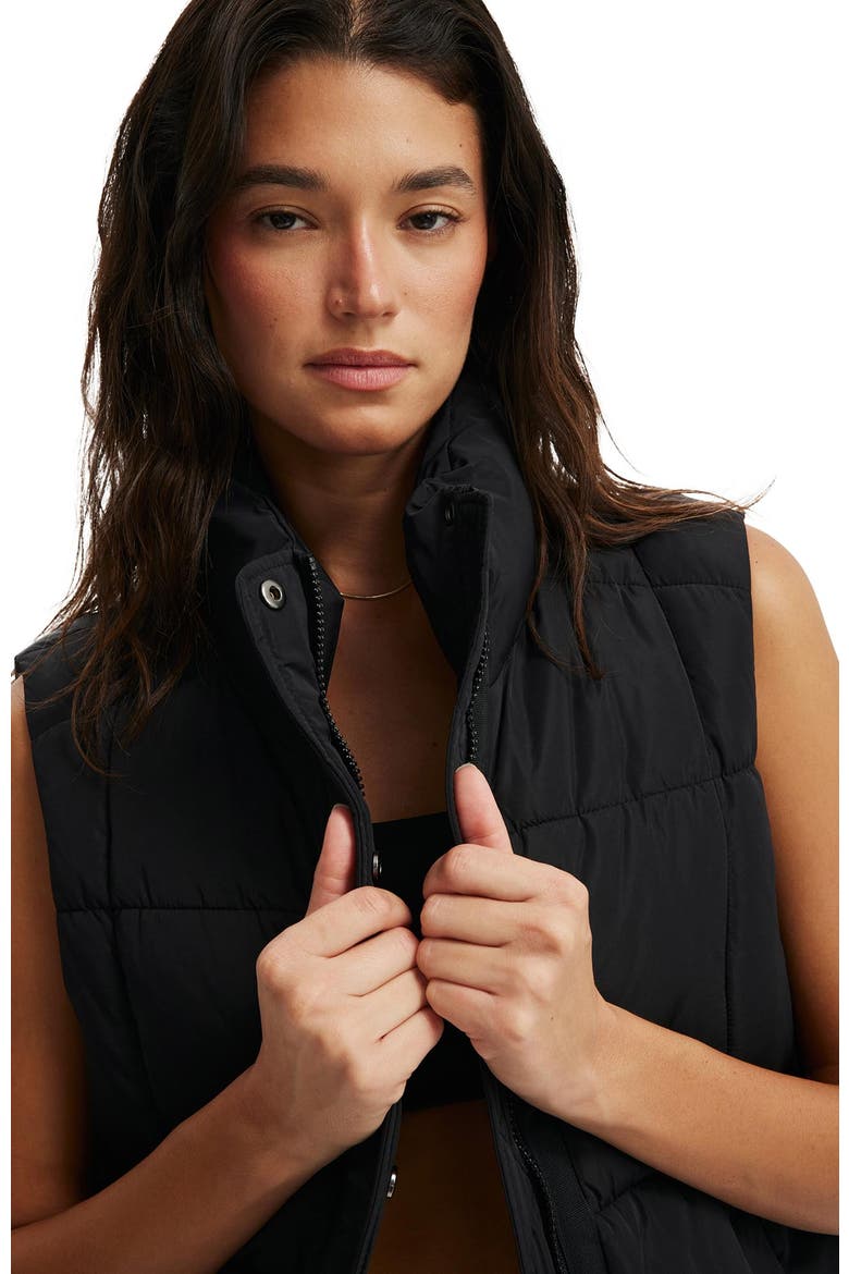 Women's Active The Mother Puffer Quilted Vest, Main, color, Black