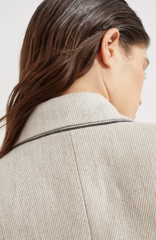 Brunello Cucinelli Outerwear With Monili In Cool Beige