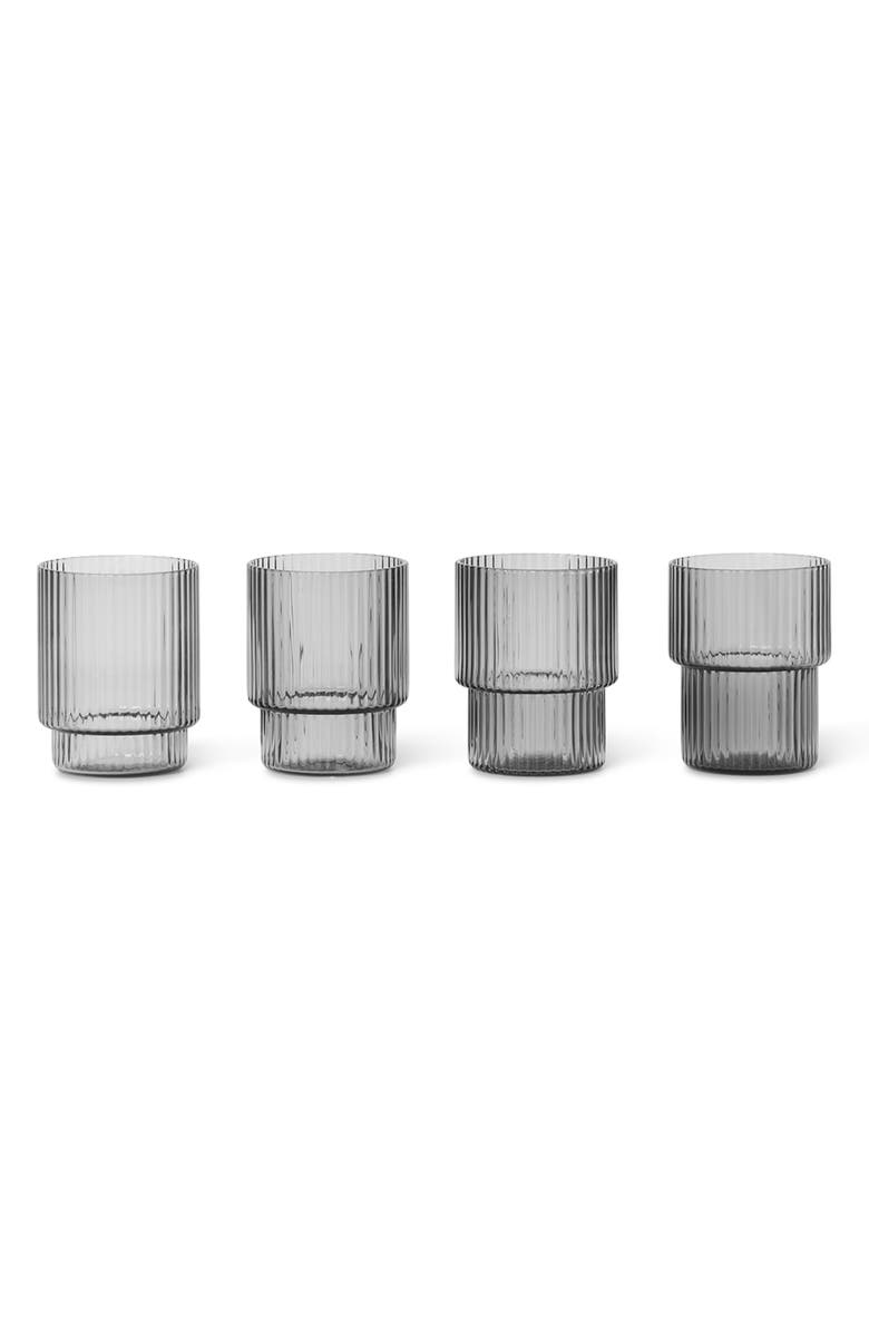 ferm LIVING Set of 4 Ripple Glasses, Main, color, 