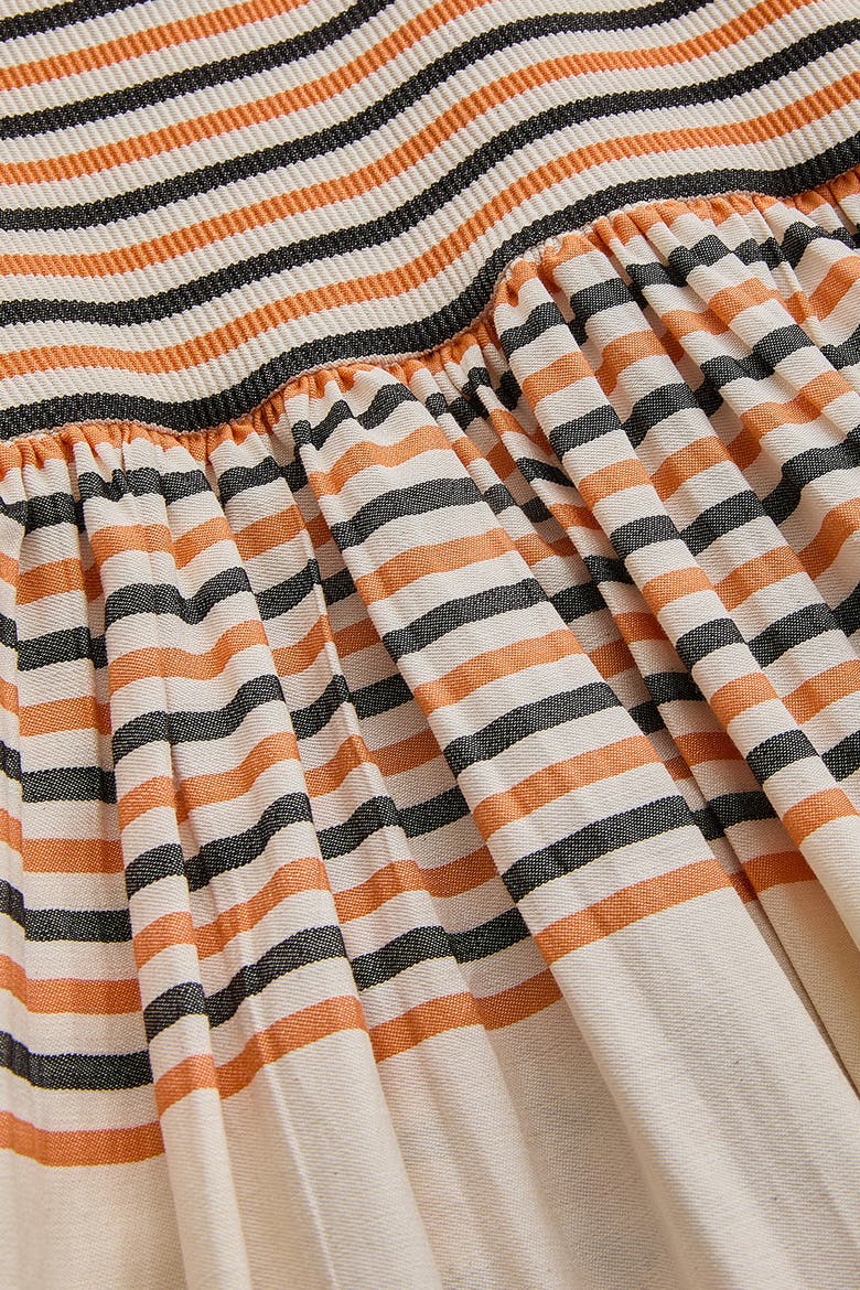 Opal Midi Dress, Alternate, color, Orange Striped