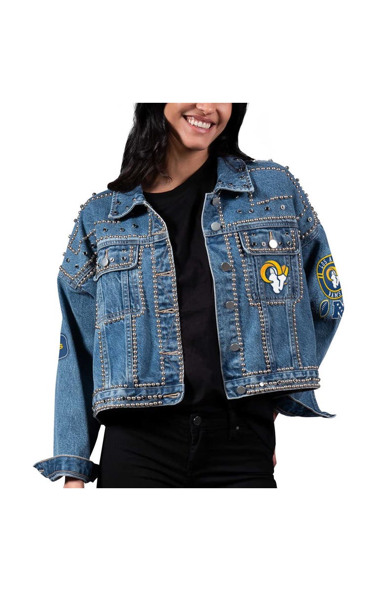 G-III 4HER BY CARL BANKS Women's G-III 4Her by Carl Banks Los Angeles Rams First Finish Medium Denim Full-Button Jacket, Main, color,