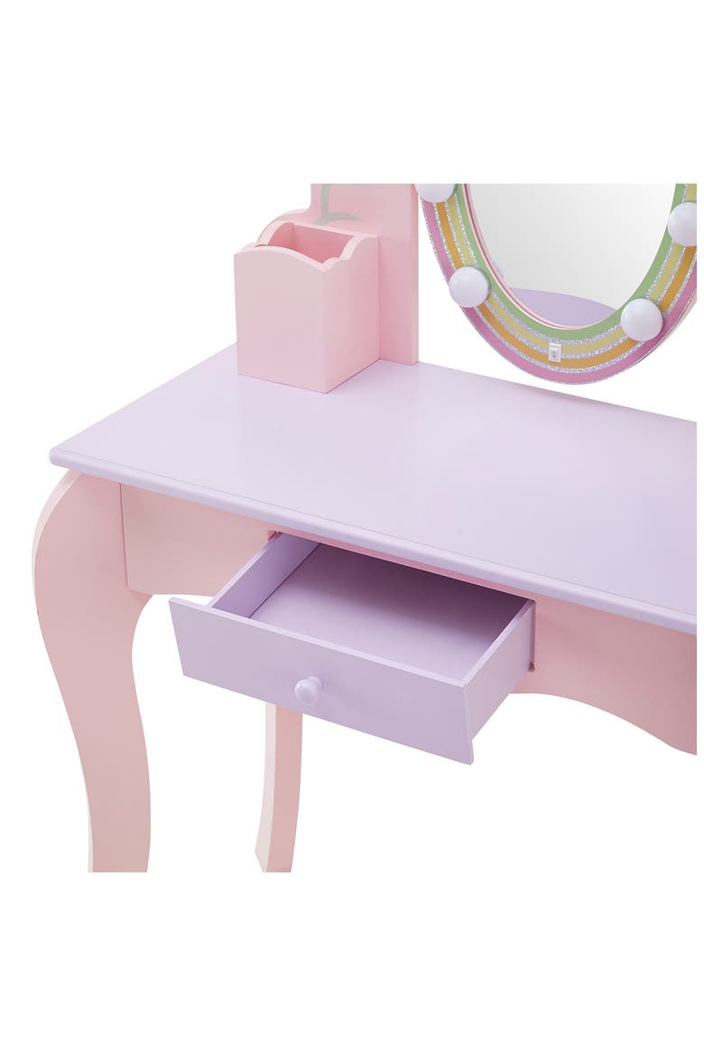 Fantasy Fields Little Princess Rapunzel Vanity Play Set with LED Mirror, Alternate, color, PINK