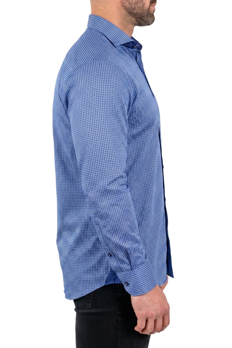 Einstein Contemporary Fit Button-Up Shirt, Alternate, color, BLUE