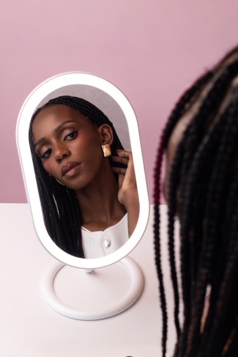 Vera Lighted Vanity Mirror, Alternate, color, White