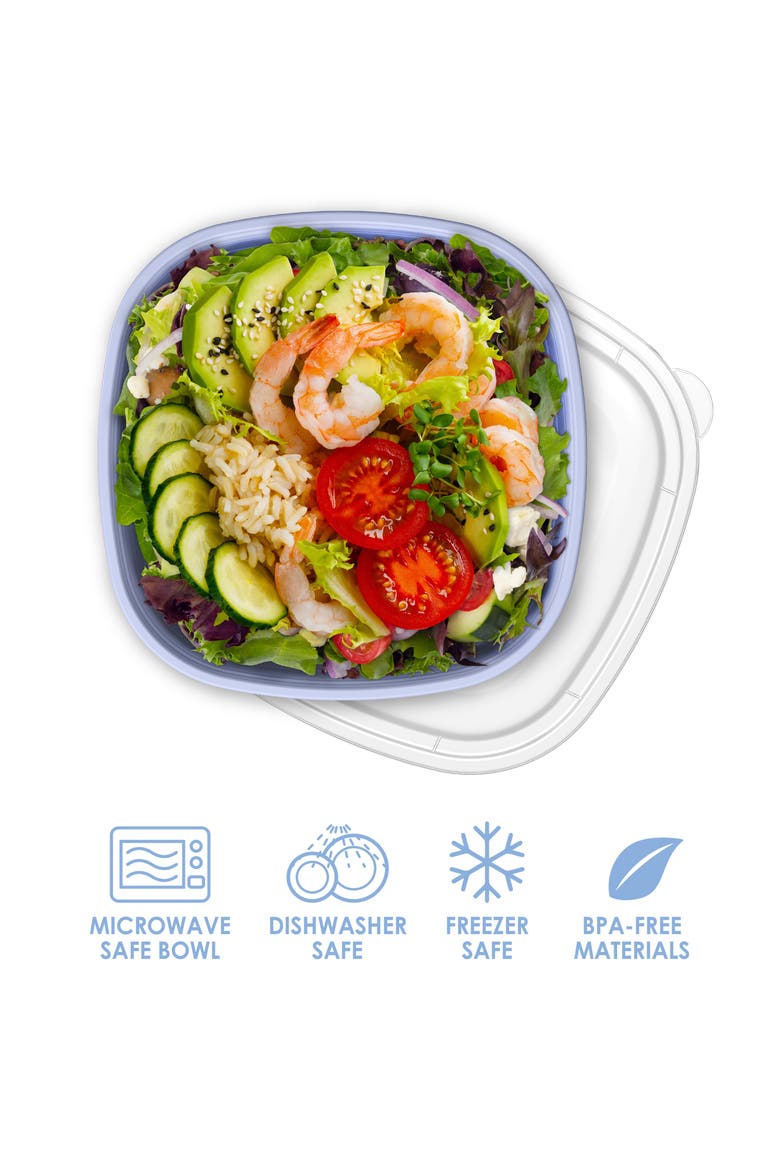 Prep Single Compartment Food Container - Set of 20, Alternate, color, PERIWINKLE