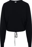 Ginger Dolman Crop Cord Hem Horizontal Knit Top