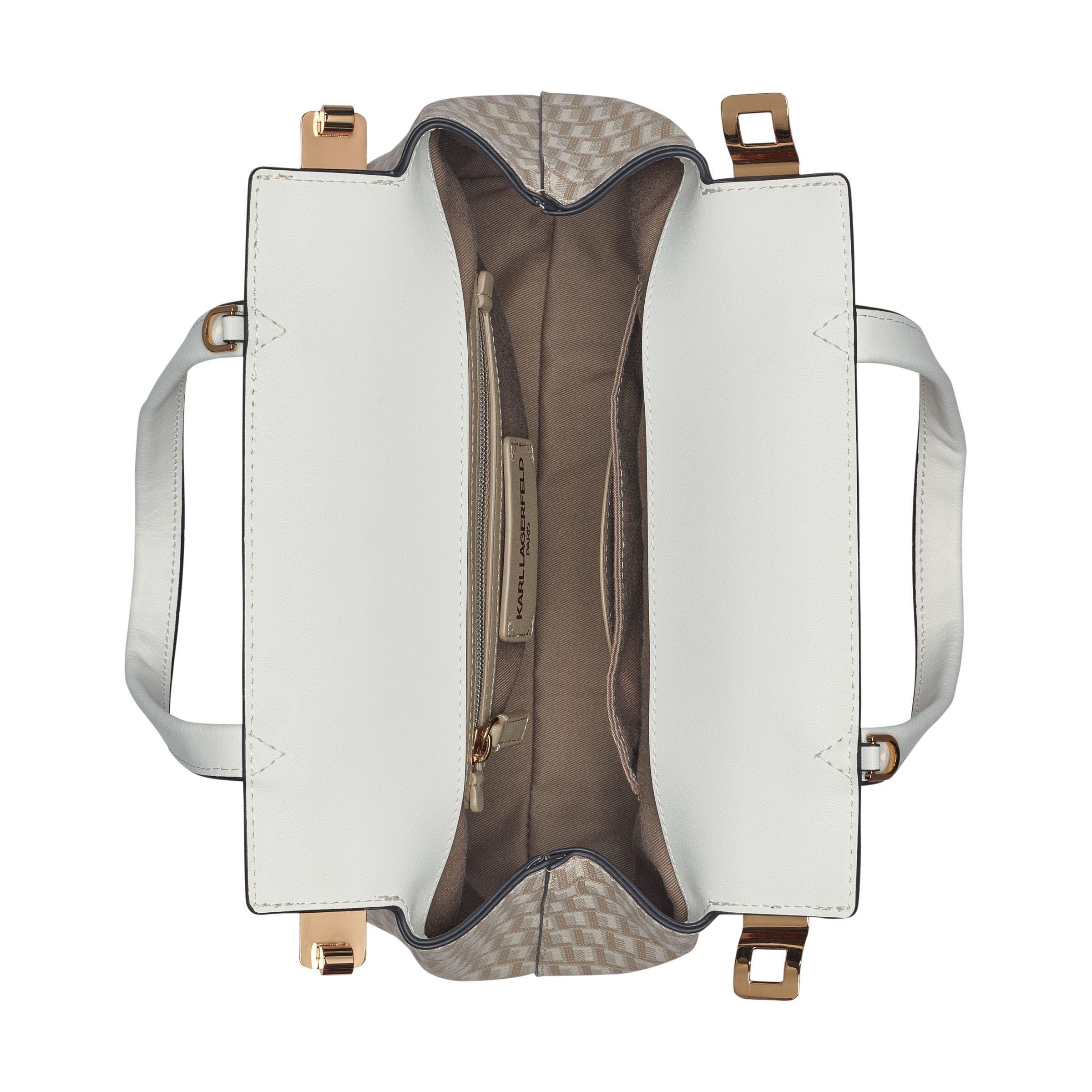 KARL LAGERFELD PARIS Jacqueline Satchel, Alternate, color, Vanilla Khaki/Winter White