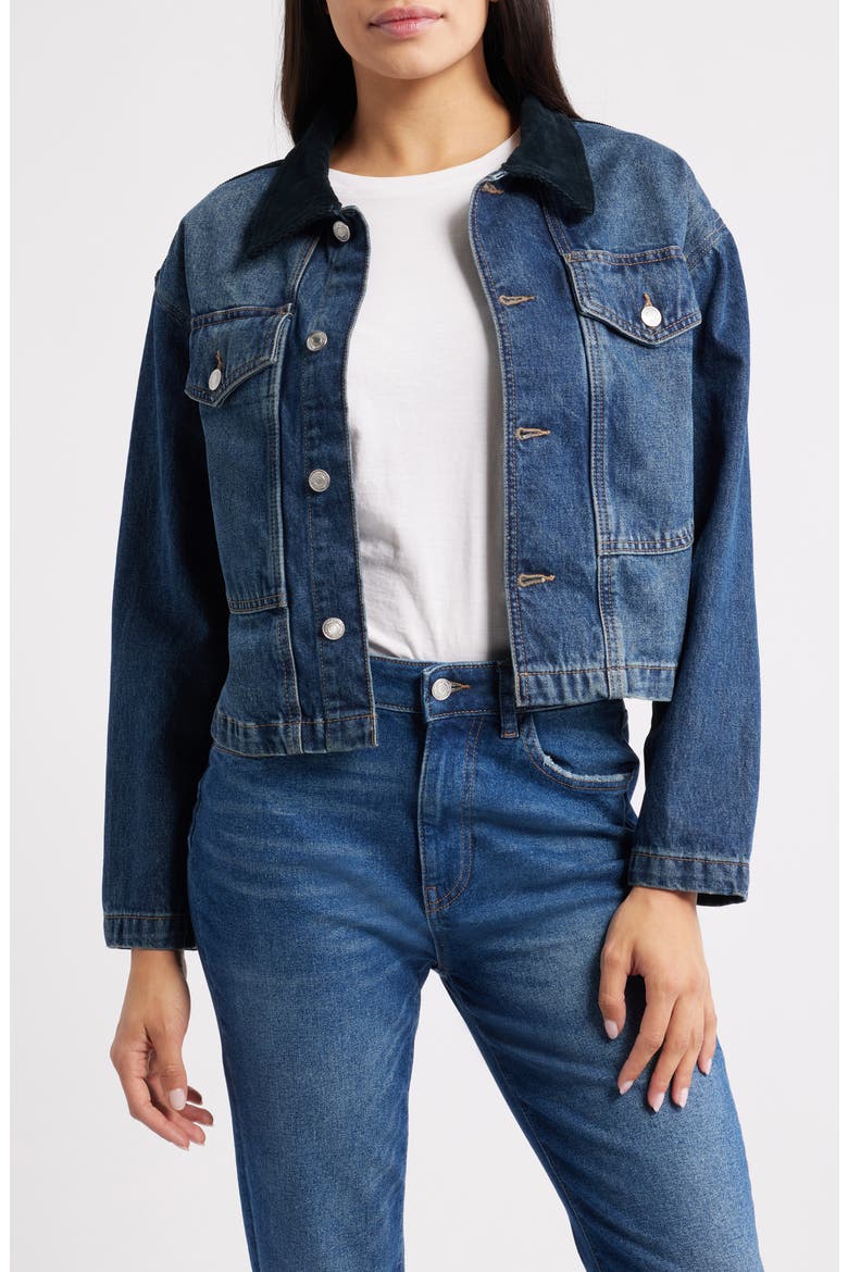 AVL Crop Denim Jacket, Main, color, MERCER