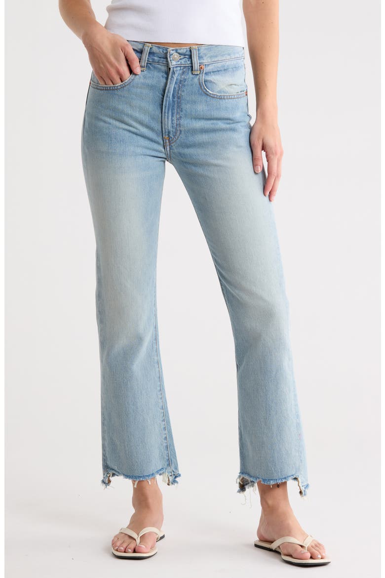 Jaclyn Slim Kick Frayed Jeans, Main, color, JINX BLUE