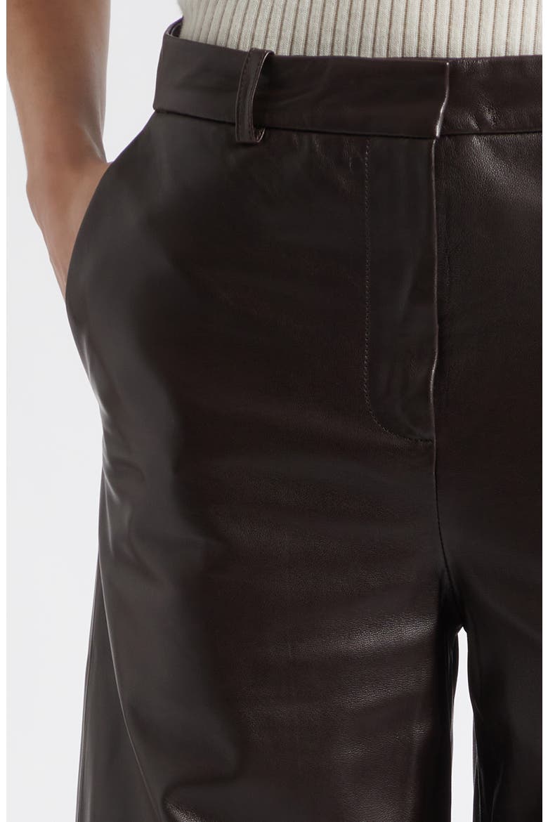 Coda Wide Leg Leather Pants, Alternate, color, BROWN