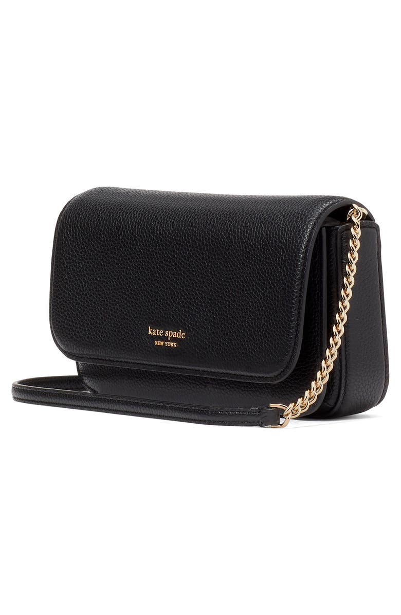 Kate Spade New York ava leather wallet on a chain, Alternate, color, Black