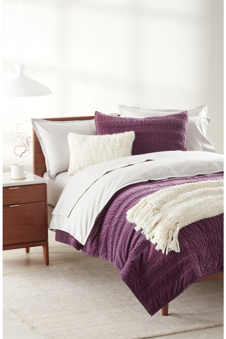 400 Thread Count Organic Cotton Sateen Duvet Cover & Shams Set, Alternate, color, GREY VAPOR