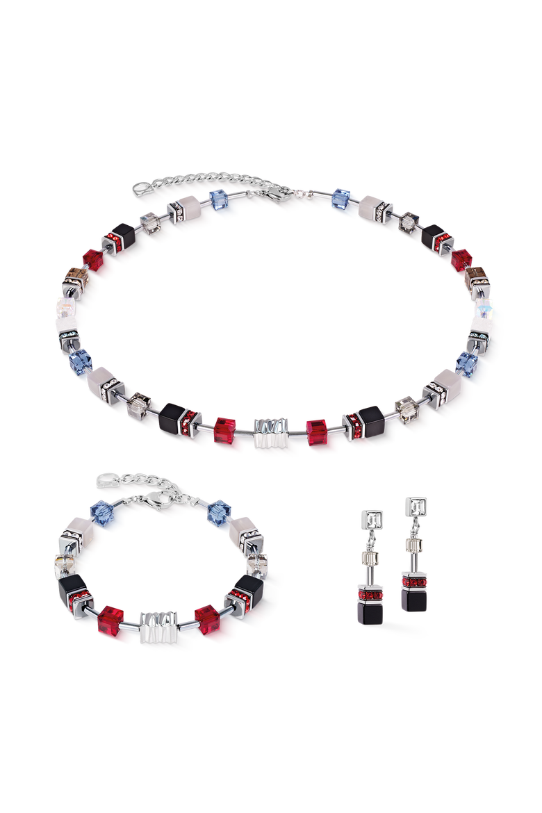 GeoCUBE® Iconic Wave Bracelet, Alternate, color, Grey-Red