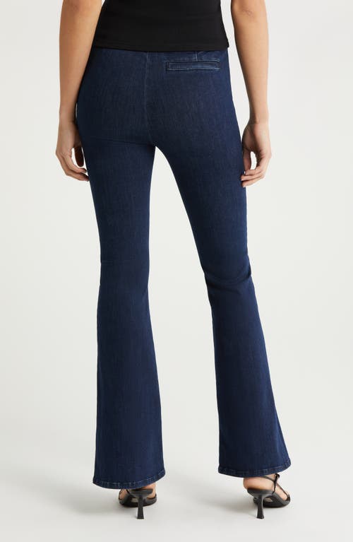 Shop Frame Jetset Pintuck Organic Cotton Blend Flare Jeans In Keller