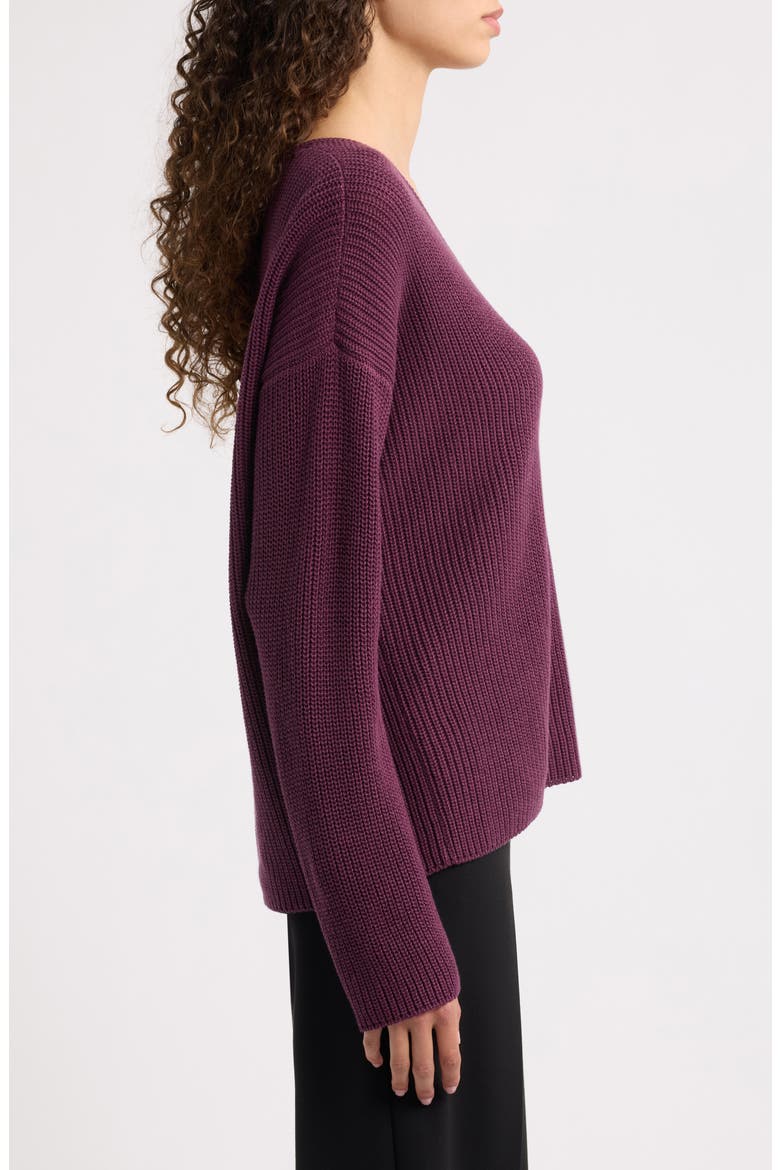 V-Neck Organic Cotton & Tencel Lyocell Sweater, Alternate, color, PURPLE CARROT