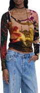 Desigual Abstract Print Scoop Neck T-Shirt