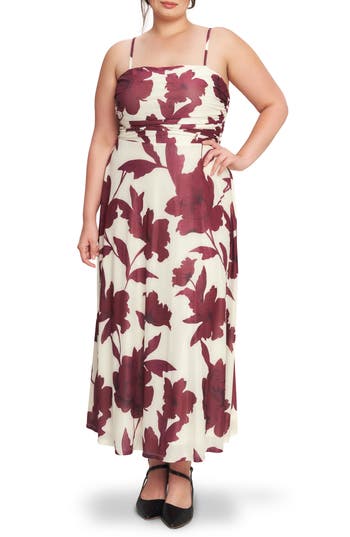 Flying Tomato Floral Midi Dress In Brown