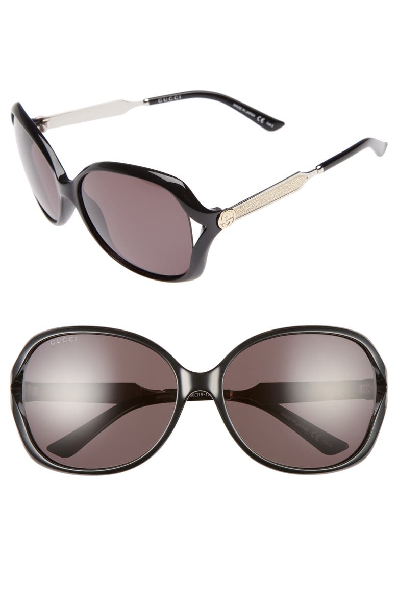 Gucci 60mm Open Temple Oval Sunglasses, Main, color, 