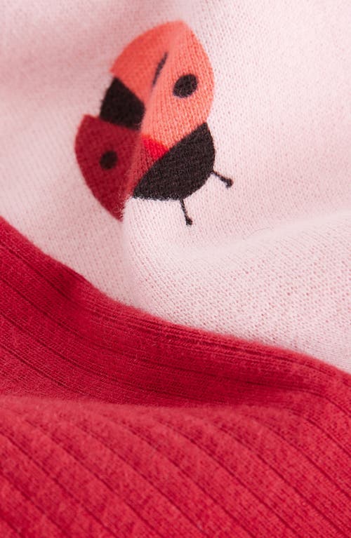 Next Kids' Ladybug Print Sweatshirt & Rib Leggings Set In Pink