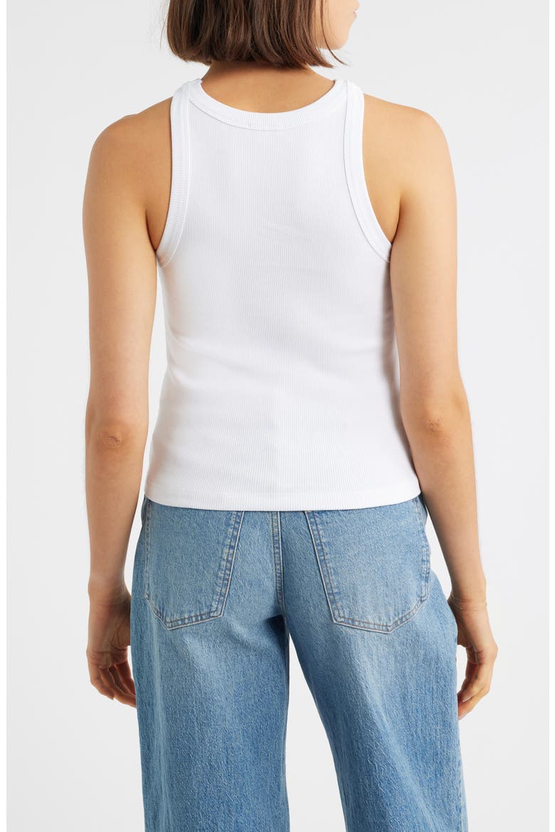 Stretch Cotton Tank, Alternate, color, WHITE