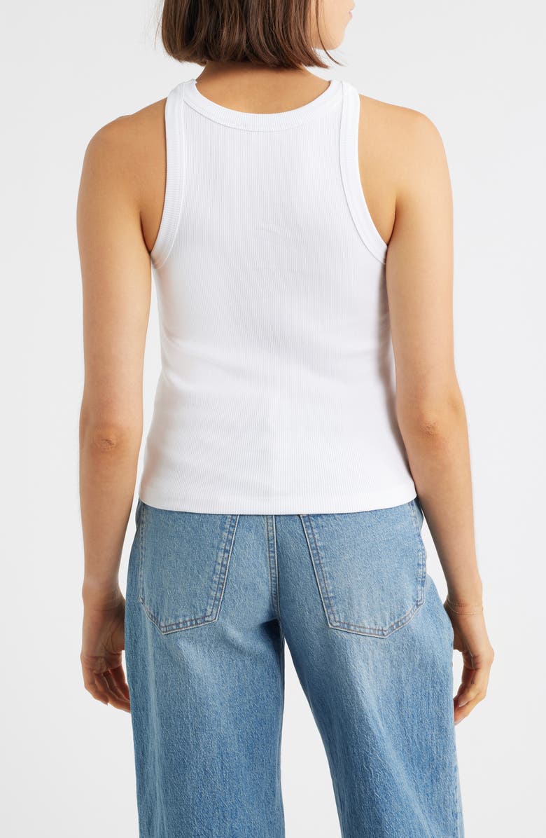 Mavi Jeans Stretch Cotton Tank, Alternate, color, White