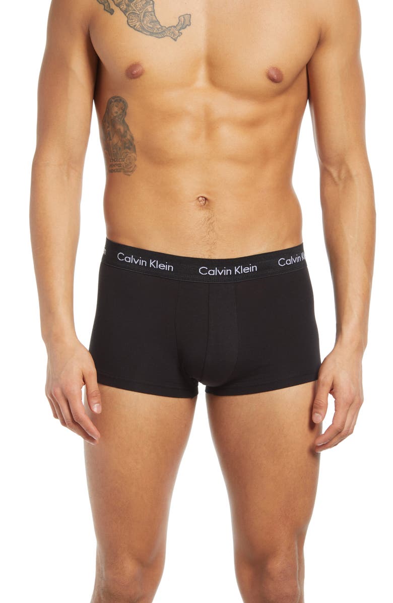 Calvin Klein 3-Pack Stretch Cotton Trunks, Alternate, color, 