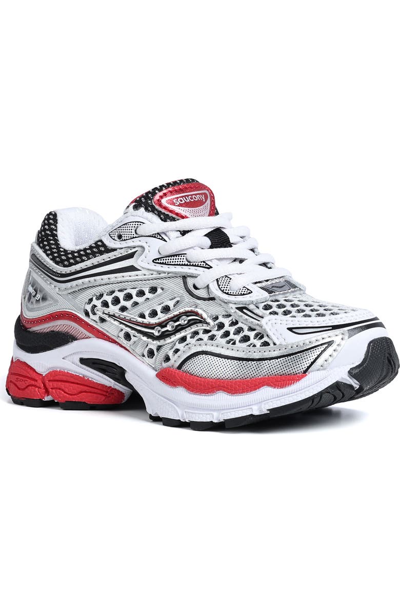 Saucony Kids' ProGrid Omni 9 Sneaker, Main, color, White/ Red
